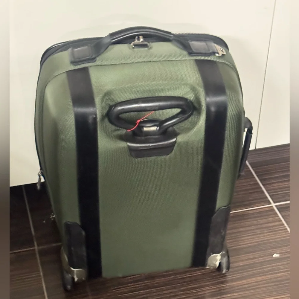 TUMI Olive Green Carry-On Travel Bag Luggage Suitcase